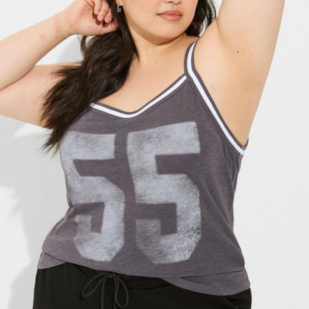 Plus Size Gray '55' Graphic Tank Top